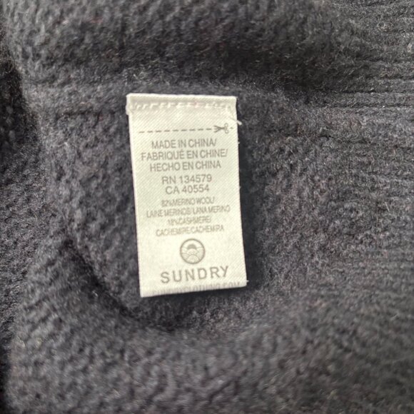 Sundry Rainbow Wool Cashmere Oversized V-Neck Cardigan Sweater Blue 2/Medium - Picture 9 of 11